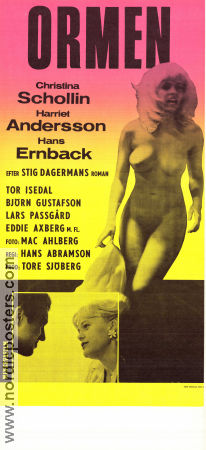 Ormen 1966 movie poster Christina Schollin Harriet Andersson Hans Ernback Hans Abramson Writer: Stig Dagerman