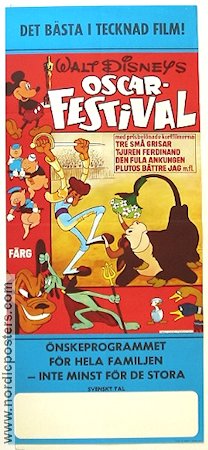 Oscar-festival 1971 movie poster Musse Pigg Pluto Tjuren Ferdinand Find more: Festival