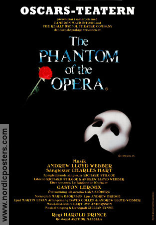 Oscarsteatern The Phantom of the Opera 1989 poster Mikael Samuelson Elisabeth Berg Music: Andrew Lloyd Webber Find more: Oscarsteatern