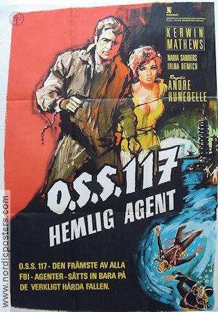 OSS 117 hemlig agent 1964 poster Kerwin Mathews Agenter Dykning