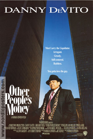 Other People´s Money 1991 poster Danny de Vito Gregory Peck Penelope Ann Miller Norman Jewison Pengar