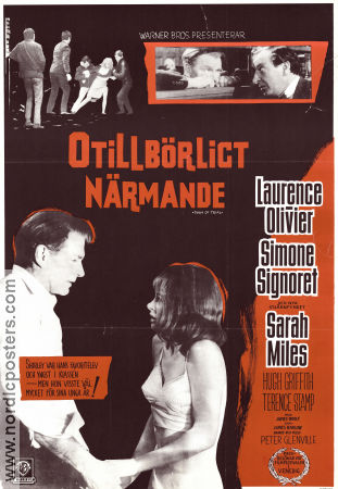 Otillbörligt närmande 1962 poster Laurence Olivier Simone Signoret Sarah Miles Peter Glenville