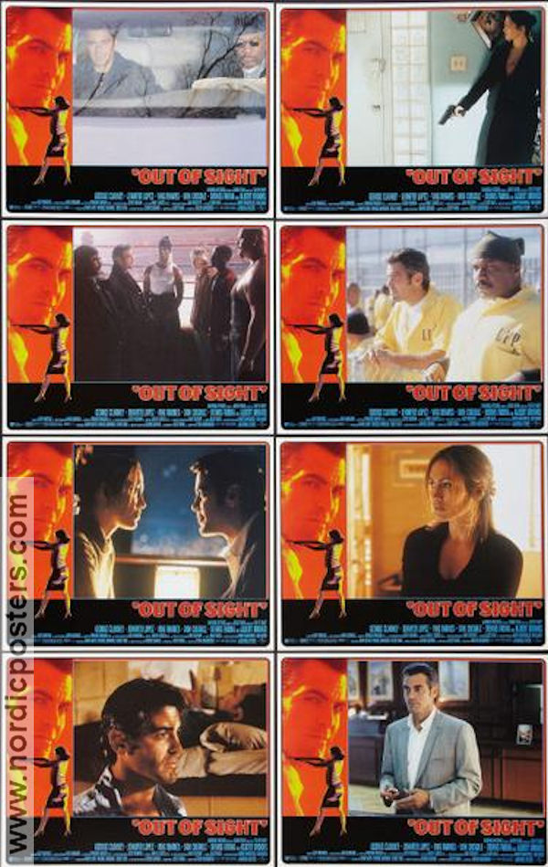 Out of Sight 1998 lobby card set George Clooney Jennifer Lopez