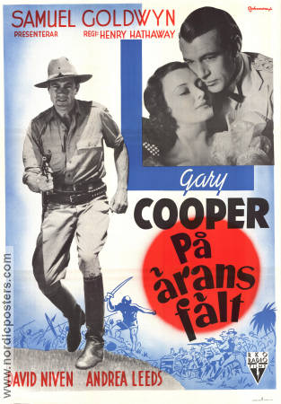 På ärans fält 1939 poster Gary Cooper David Niven Andrea Leeds Eric Rohman art