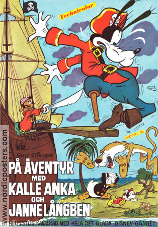 På äventyr med Kalle Anka och Janne Långben 1967 movie poster Kalle Anka Långben Poster artwork: Walter Bjorne Adventure and matine