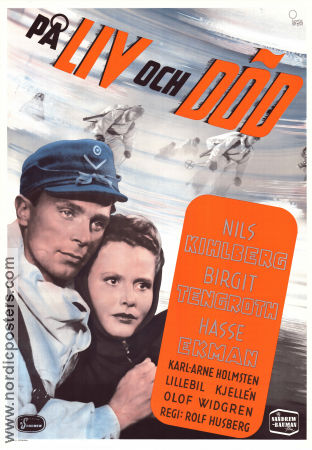 På liv och död 1943 movie poster Nils Kihlberg Birgit Tengroth Hasse Ekman Rolf Husberg Winter sports
