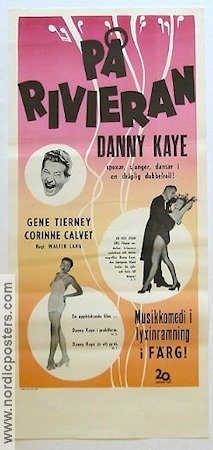 On the Riviera 1951 movie poster Danny Kaye Gene Tierney