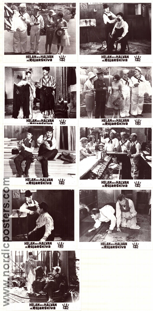 På röjarskiva 1969 lobby card set Laurel and Hardy Helan och Halvan