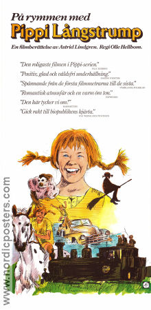 Pippi on the Run 1970 movie poster Inger Nilsson Beppe Wolgers Olle Hellbom Writer: Astrid Lindgren Kids