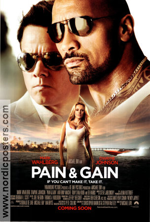 Pain and Gain 2013 poster Mark Wahlberg Dwayne Johnson Anthony Mackie Michael Bay