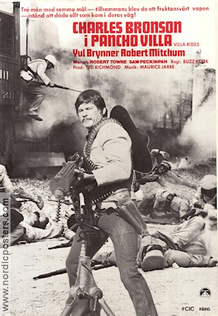 Villa Rides 1968 movie poster Yul Brynner Robert Mitchum Charles Bronson Buzz Kulik Guns weapons