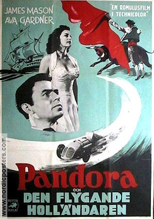Pandora and the Flying Dutchman 1951 poster James Mason Ava Gardner Bilar och racing