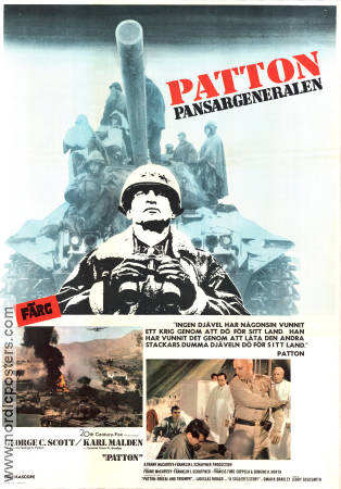 Patton 1970 poster George C Scott Karl Malden Franklin J Schaffner Krig