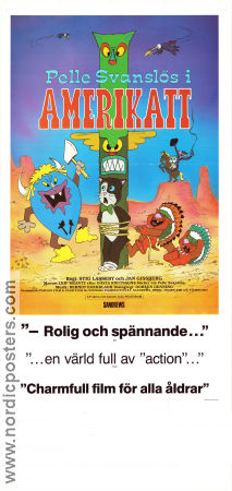 Pelle Svanslös i Amerikatt 1985 movie poster Stig Lasseby Jan Gissberg Find more: Pelle Svanslös Animation From comics Cats