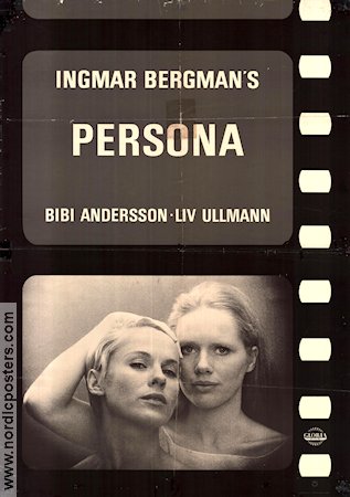 Persona 1966 movie poster Liv Ullmann Bibi Andersson Margaretha Krook Gunnar Björnstrand Ingmar Bergman Cult movies