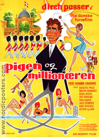 Pigen og millionaeren 1965 movie poster Dirch Passer Birgitte Price Denmark
