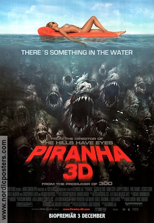 Piranha 3D 2010 movie poster Elisabeth Shue Fish and shark