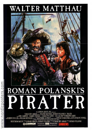 Pirates 1986 movie poster Walter Matthau Cris Campion Damien Thomas Roman Polanski