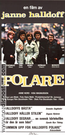 Polare 1976 poster Thomas Hellberg Ted Åström Göran Stangertz Anki Lidén Christer Jonsson Jan Halldoff Text: Lars Molin