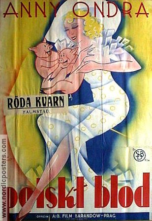 Polskt blod 1934 poster Anny Ondra Filmen från: Czechoslovakia