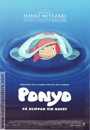 Gake no ue no Ponyo 2008 movie poster Hayao Miyazaki Production: Studio Ghibli Find more: Anime Fish and shark Country: Japan