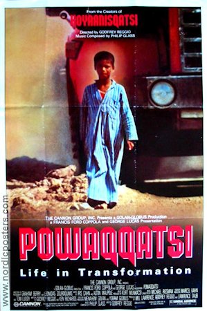 Powaqqatsi 1988 movie poster Christie Brinkley David Brinkley Patrick Disanto Godfrey Reggio Documentaries