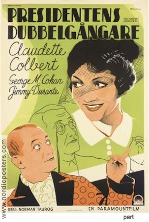 Phantom President 1932 movie poster Claudette Colbert George M Cohan