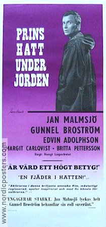 Prins Hatt under jorden 1963 movie poster Jan Malmsjö Gunnel Broström Margit Carlqvist Bengt Lagerkvist Writer: Lars Forssell
