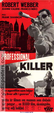 Professional Killer 1967 poster Robert Webber Franco Nero Jeanne Valerie Frank Shannon Vapen