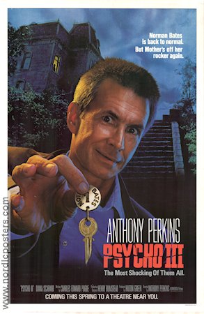 Psycho III 1985 movie poster Diana Scarmid Jeff Fahey Anthony Perkins