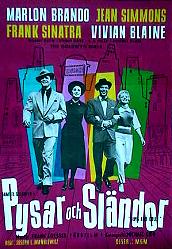 Pysar och sländor 1956 poster Marlon Brando Jean Simmons Frank Sinatra Joseph L Mankiewicz Musikaler
