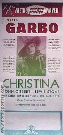 Queen Christina 1933 poster Greta Garbo John Gilbert Rouben Mamoulian