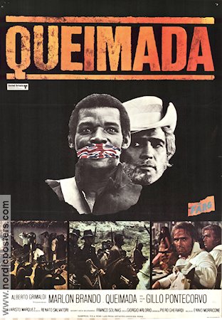 Queimada 1969 movie poster Marlon Brando Evaristo Marquez Renato Salvatore Gillo Pontecorvo