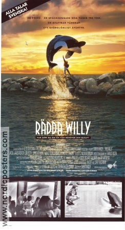 Free Willy 1993 movie poster Jason James Richter Lori Petty Michael Madsen Simon Wincer Fish and shark