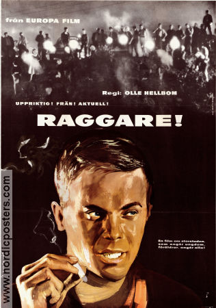 Raggare! 1959 movie poster Hans Wahlgren Christina Schollin Sven Almgren Bill Magnusson Anita Wall Håkan Serner Olle Hellbom Cars and racing Cult movies Smoking