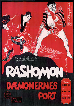 Rashomon demonernas port 1950 poster Toshiro Mifune Machiko Kyo Masayuki Mori Akira Kurosawa Asien