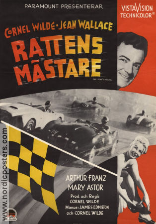 Rattens mästare 1957 poster Jean Wallace Arthur Franz Cornel Wilde Bilar och racing