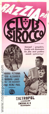 Razzia på Club Sirocco 1960 poster Marina Petrova Pero Alexander Karl Lieffen Heinz Paul