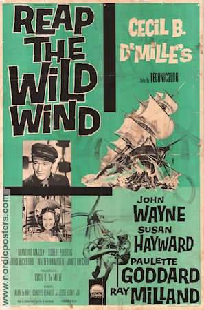 Reap the Wild Wind 1942 movie poster John Wayne Ray Milland Paulette Goddard Cecil B DeMille