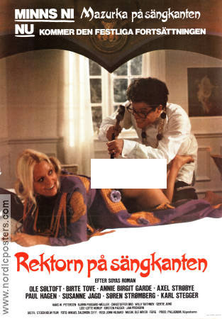 Rektorn på sängkanten 1972 poster Ole Söltoft Birte Tove Annie Birgit Garde John Hilbard Danmark