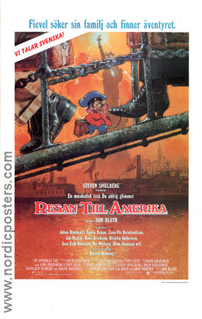 Resan till Amerika 1986 poster Dom DeLuise Don Bluth Animerat Katter