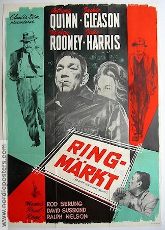 Ringmärkt 1963 poster Anthony Quinn Mickey Rooney Jackie Gleason Boxning