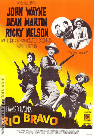 Rio Bravo 1959 movie poster John Wayne Dean Martin Ricky Nelson Angie Dickinson Walter Brennan Howard Hawks