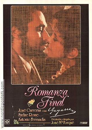 Romanza Final 1986 movie poster José Carreras Sydne Rome Antonio Ferrandis José Maria Forqué Poster from: Spain Spain
