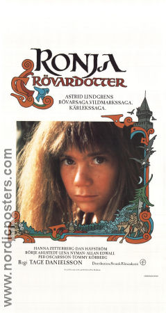Ronja Robbersdaughter 1984 movie poster Hanna Zetterberg Börje Ahlstedt Lena Nyman Allan Edwall Tage Danielsson Writer: Astrid Lindgren