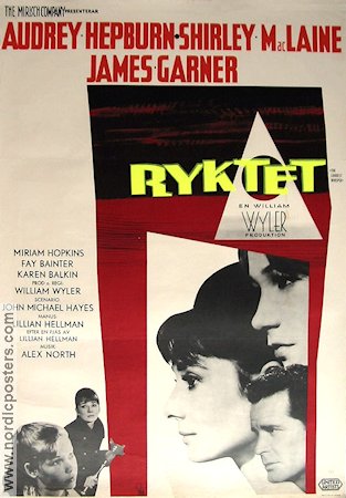 Ryktet 1962 poster Audrey Hepburn Shirley MacLaine James Garner William Wyler