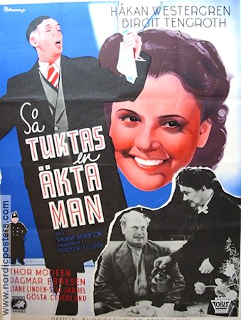 Så tuktas en äkta man 1941 movie poster Håkan Westergren Birgit Tengroth Thor Modéen Dagmar Ebbesen Eric Rohman art Find more: Large poster