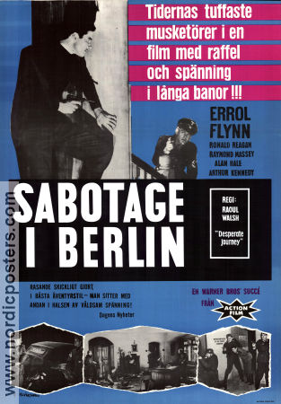 Sabotage i Berlin 1942 poster Errol Flynn Ronald Reagan Raoul Walsh Hitta mer: Nazi Krig