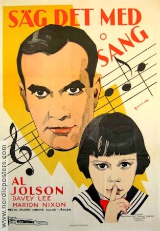 Say It with Songs 1929 movie poster Al Jolson Davey Lee