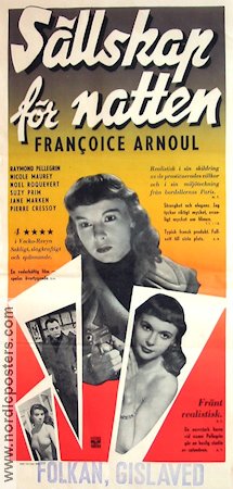 Sällskap för natten 1953 poster Francoise Arnoul